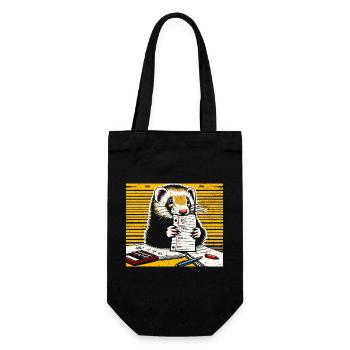 Funny Ferret Gift - Gift Bag for Bottles - black - Front
