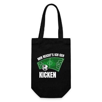 Mir reichts, ich geh Kicken - Geschenkbeutel für Flaschen - Schwarz - Vorne