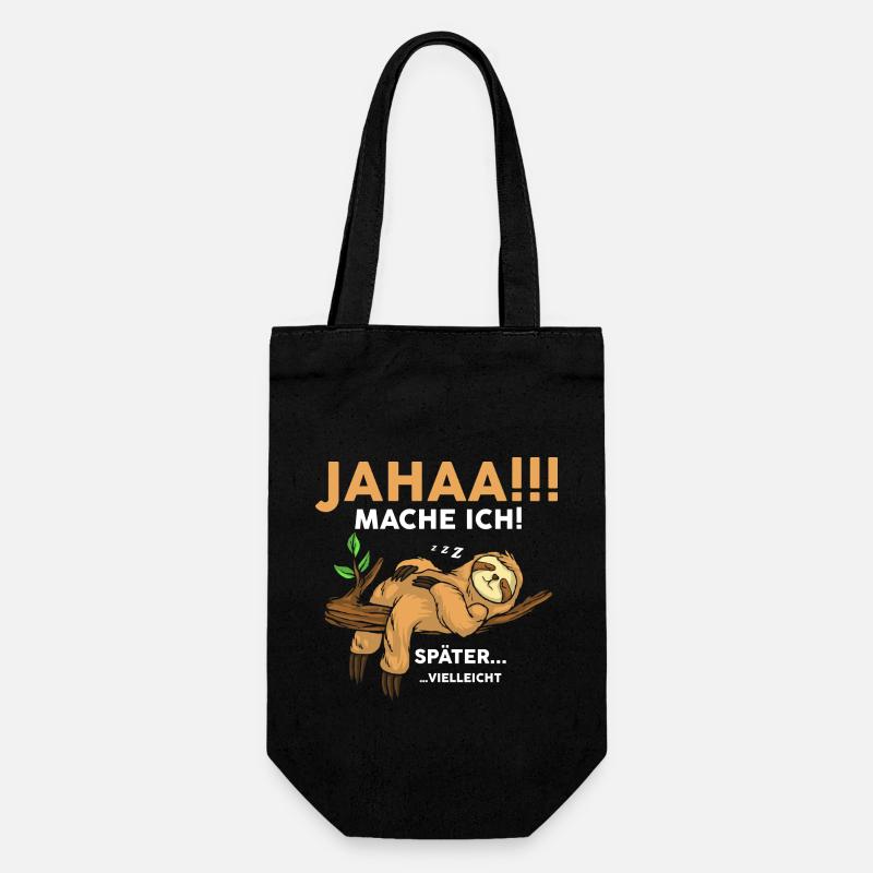 Ja Mache Ich Später vielleicht - Geschenkbeutel für Flaschen - Schwarz