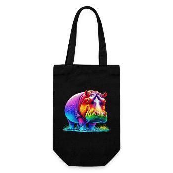 Hippopotame - Sac à bouteille - noir - Devant