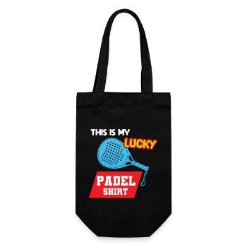 Padel Paddel Schläger Tennis Sport I Geschenk - Geschenkbeutel für Flaschen - Schwarz - Vorne