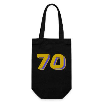 70. 70 YEARS. 70th ANNIVERSARY. 70 YEARS ANNIVERSARY. - Gift Bag for Bottles - black - Front
