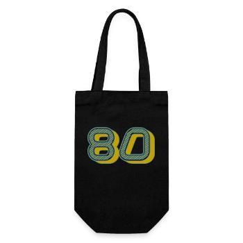 80. 80 YEARS. 80th ANNIVERSARY. 80 YEARS ANNIVERSARY. - Gift Bag for Bottles - black - Front