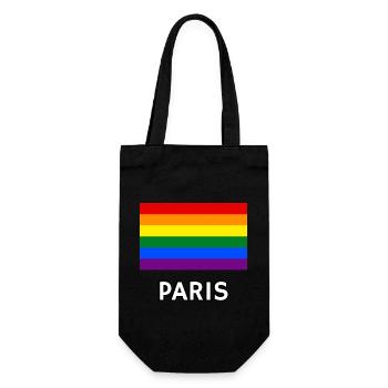 Pride Flag Paris Gay Rainbow LGBTQ Queer Lesbian - Gift Bag for Bottles - black - Front