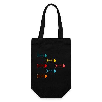 FISH. APRIL FOOL. HOLIDAY. SUMMER. HUMOR. - Gift Bag for Bottles - black - Front