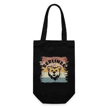 Retro Berlin Bär Comic Cartoon vintage Symbol Logo - Geschenkbeutel für Flaschen - Schwarz - Vorne