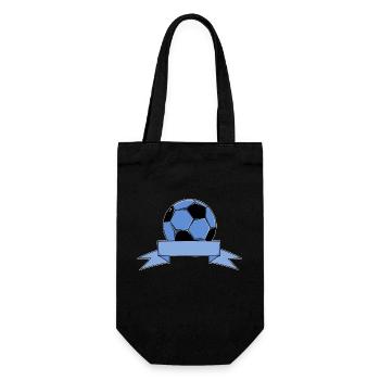 Football Name Banner Ribbon Blue - Gift Bag for Bottles - black - Front