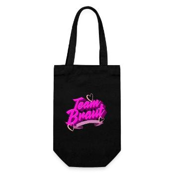 Team Braut - Geschenkbeutel für Flaschen - Schwarz - Vorne