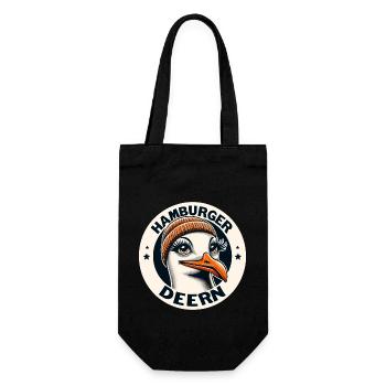 Hamburg Hamburger Deern Beanie North Sea Seagull Funny - Gift Bag for Bottles - black - Front