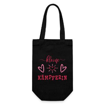 Kleine Kämpferin - Mut machen - Glücksbringer - Geschenkbeutel für Flaschen - Schwarz - Vorne