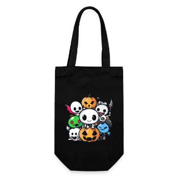 Halloween Party Figuren Comic - Geschenkbeutel für Flaschen - Schwarz - Vorne