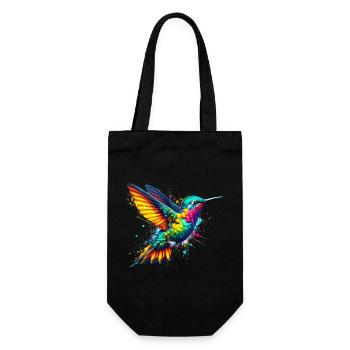Kolibri - Geschenkbeutel für Flaschen - Schwarz - Vorne