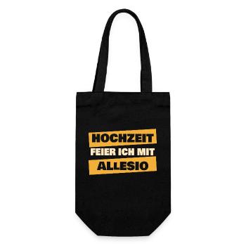 Geschenk für Allesio - Geschenkbeutel für Flaschen - Schwarz - Vorne