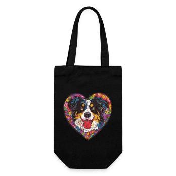 Australian Shepherd Dog Heart Dog Love - Gift Bag for Bottles - black - Front