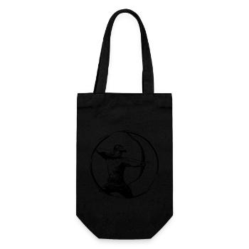 Bogenschießen Mann Silhouette - Geschenkbeutel für Flaschen - Schwarz - Vorne