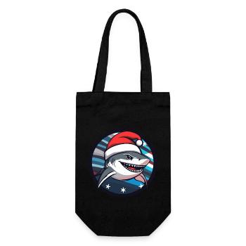 Shark Christmas Animal - Gift Bag for Bottles - black - Front