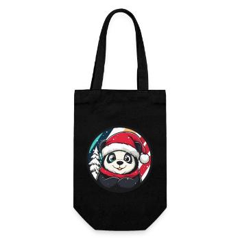 Panda Animal de Noël - Sac à bouteille - noir - Devant