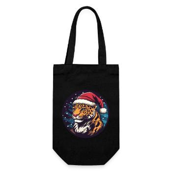 Leopard Christmas Animal - Gift Bag for Bottles - black - Front