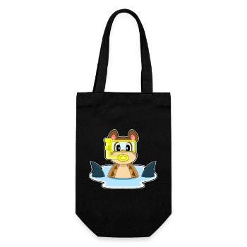 Erdmännchen Taucher Haiflosse Tauchen - Geschenkbeutel für Flaschen - Schwarz - Vorne