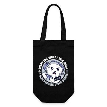 Wütende Gamer-Katze - Geschenkbeutel für Flaschen - Schwarz - Vorne