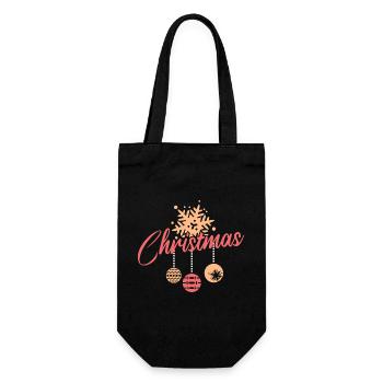 Noël Noël Poinsettia Boules d’arbre Hiver - Sac à bouteille - noir - Devant