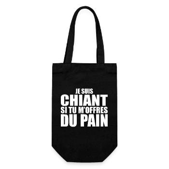Man Who Adores: Bread. Funny Design Humor - Gift Bag for Bottles - black - Front