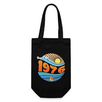 Stolz geboren 1976 – 49 Jahre Erinnerungen - Geschenkbeutel für Flaschen - Schwarz - Vorne
