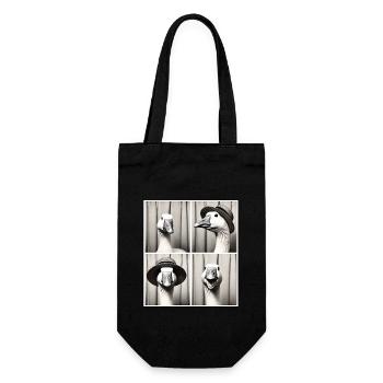 Boîte photo drôle d’oies - Conception d’oie noire et blanche - Sac à bouteille - noir - Devant
