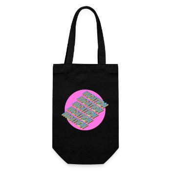 Vacation – 3D Retro Lettering - Gift Bag for Bottles - black - Front