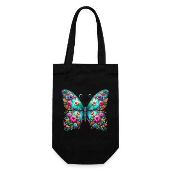 Schmetterling - Geschenkbeutel für Flaschen - Schwarz - Vorne