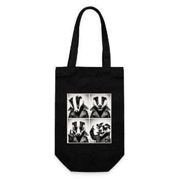 Badass Badger - Style rocker avec veste en cuir - Sac à bouteille - noir - Devant