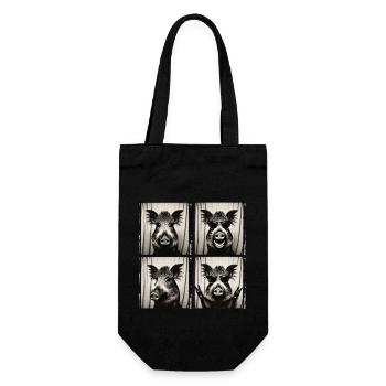 Sanglier avec lunettes de soleil – style rocker - Sac à bouteille - noir - Devant