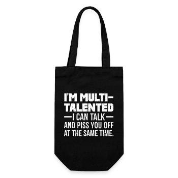 I'm multi talented I can talk and piss you off - Gift Bag for Bottles - black - Front