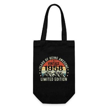 Gift to Celebrate Your Birth Year 1958 - Gift Bag for Bottles - black - Front