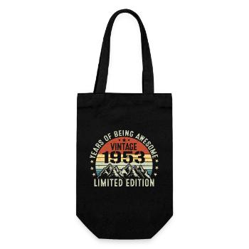 Gift to Celebrate Your Birth Year 1953 - Gift Bag for Bottles - black - Front