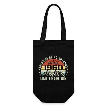 Gift to Celebrate Your Birth Year 1960 - Gift Bag for Bottles - black - Front