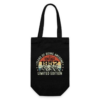 Gift to Celebrate Your Year of Birth 1952 - Gift Bag for Bottles - black - Front