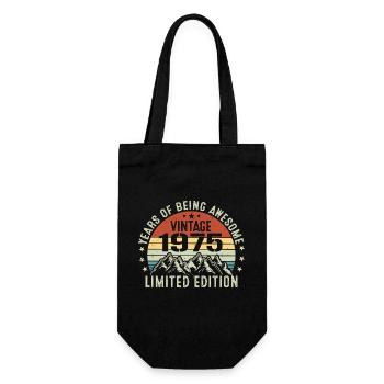 Gift to Celebrate Your Birth Year 1975 - Gift Bag for Bottles - black - Front