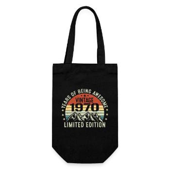 Gift to Celebrate Your Year of Birth 1970 - Gift Bag for Bottles - black - Front