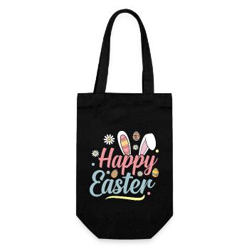 Happy Easter - Gift Bag for Bottles - black - Front
