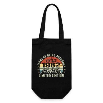Gift to Celebrate Your Birth Year 1982 - Gift Bag for Bottles - black - Front