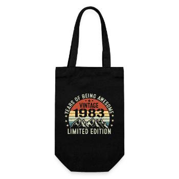 Gift to Celebrate Your Birth Year 1983 - Gift Bag for Bottles - black - Front