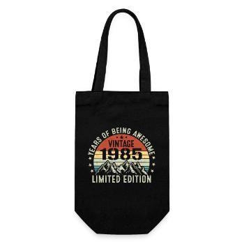 Gift to Celebrate Your Year of Birth 1985 - Gift Bag for Bottles - black - Front