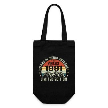 Gift to Celebrate Your Birth Year 1991 - Gift Bag for Bottles - black - Front