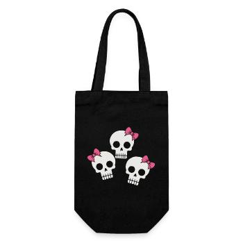 Cute Skull with Bows - Gift Bag for Bottles - black - Front