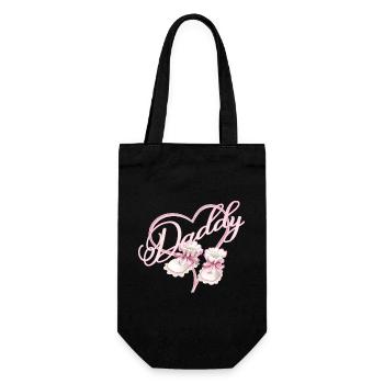 Papa avec fille coeur bébé chaussures rose - Sac à bouteille - noir - Devant
