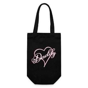 Papa avec coeur fille rose - Sac à bouteille - noir - Devant