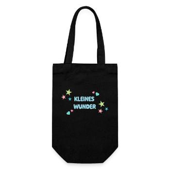 Kleines Wunder - Herzen und Sterne - Geschenkidee - Geschenkbeutel für Flaschen - Schwarz - Vorne