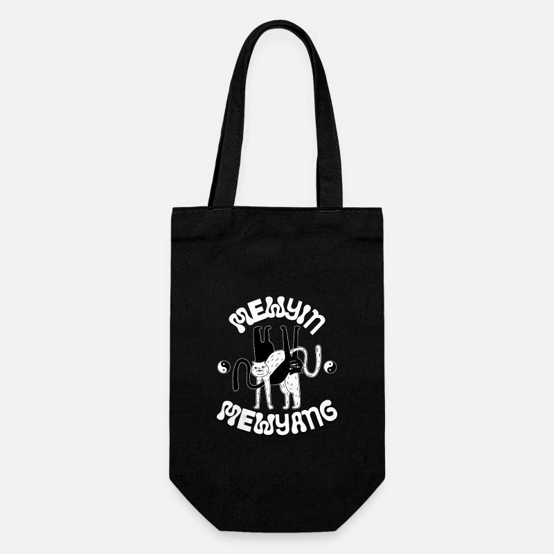 Yin Yang Cats - Gift Bag for Bottles - black