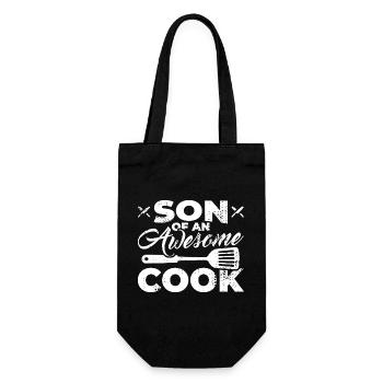 Sohn eines tollen Kochs - Geschenkbeutel für Flaschen - Schwarz - Vorne